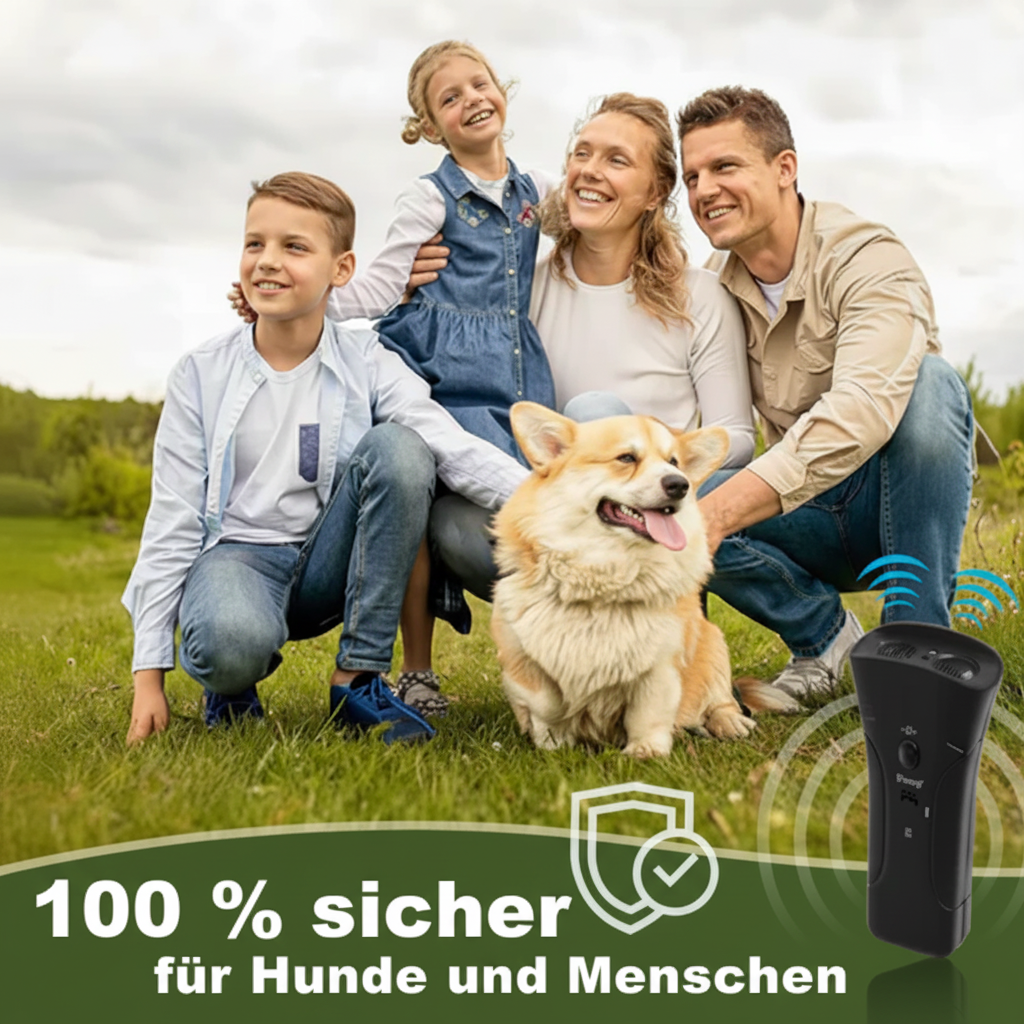 Familie mit dunkelgrünem Banner
