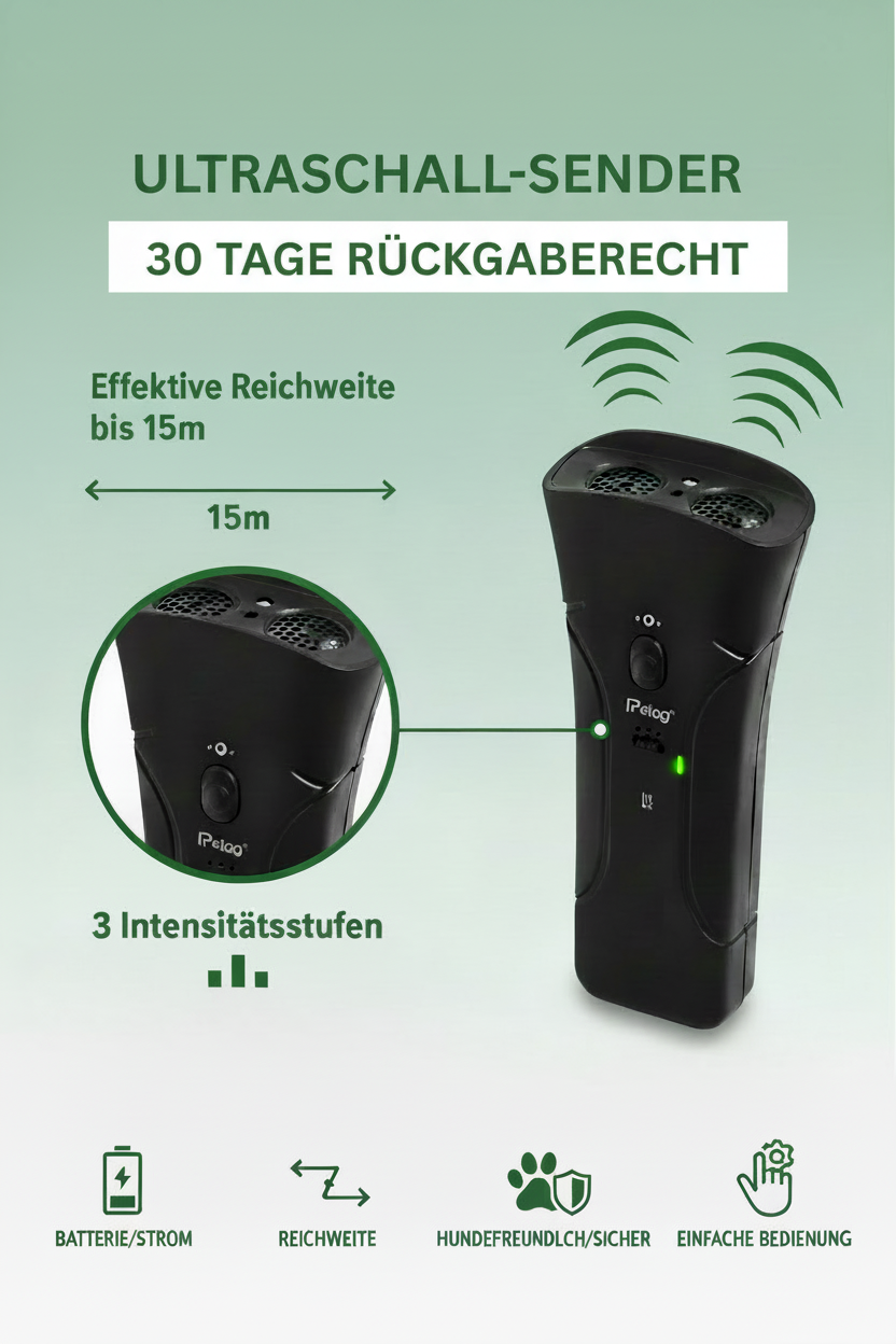 Ultraschall-Sender mit angepasstem Grün und weißer Box
