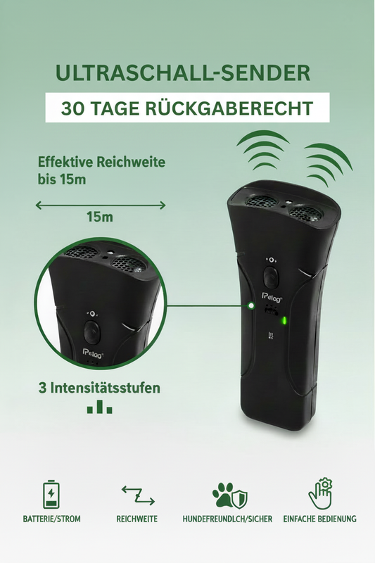 Ultraschall-Sender mit angepasstem Grün und weißer Box